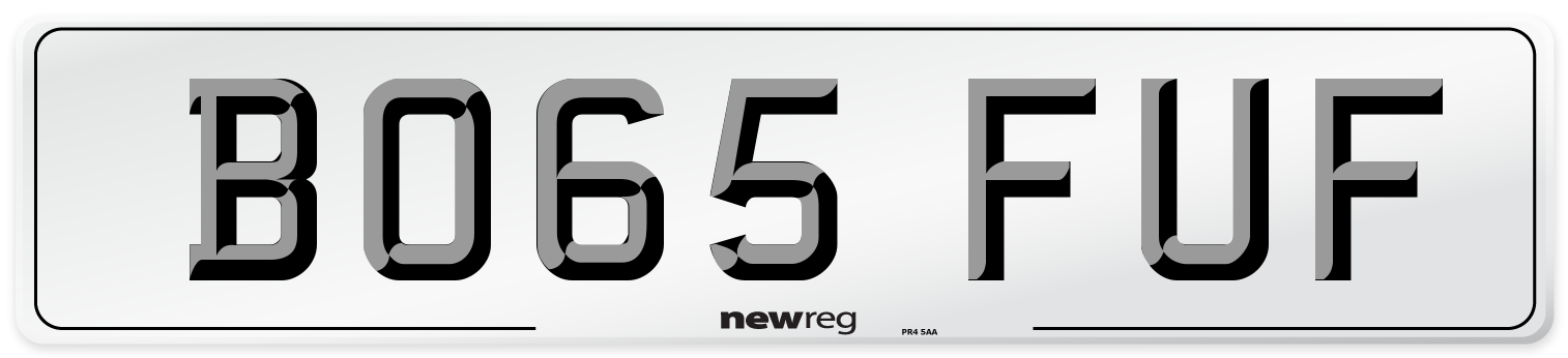 BO65 FUF Number Plate from New Reg